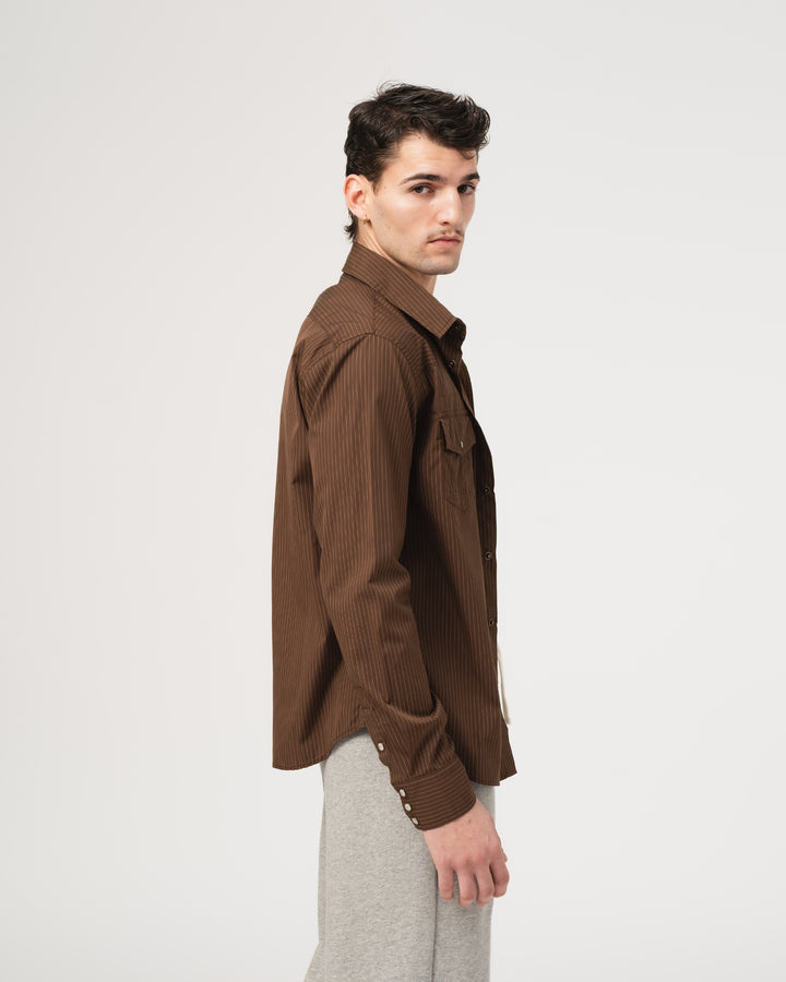 Western Shirt Mayfair Cotton Brown/Off White