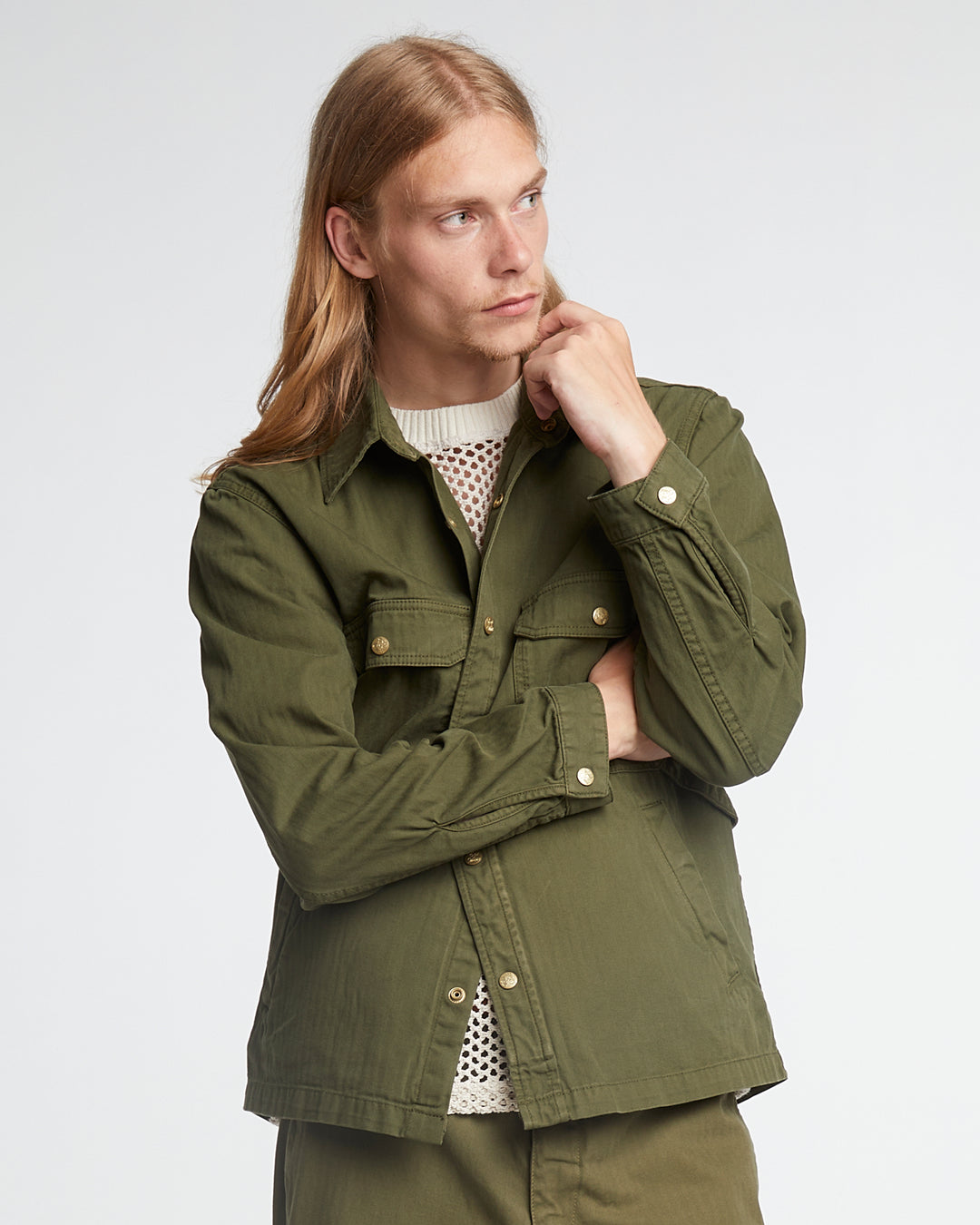 Troy Shirt HBT Cotton Avocado