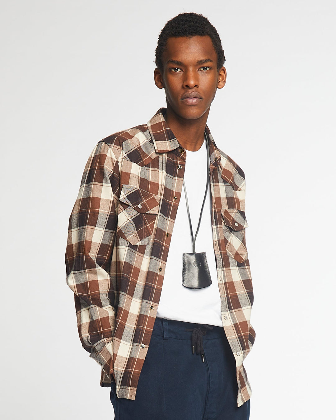 Western Shirt Polo Checks Chocolat