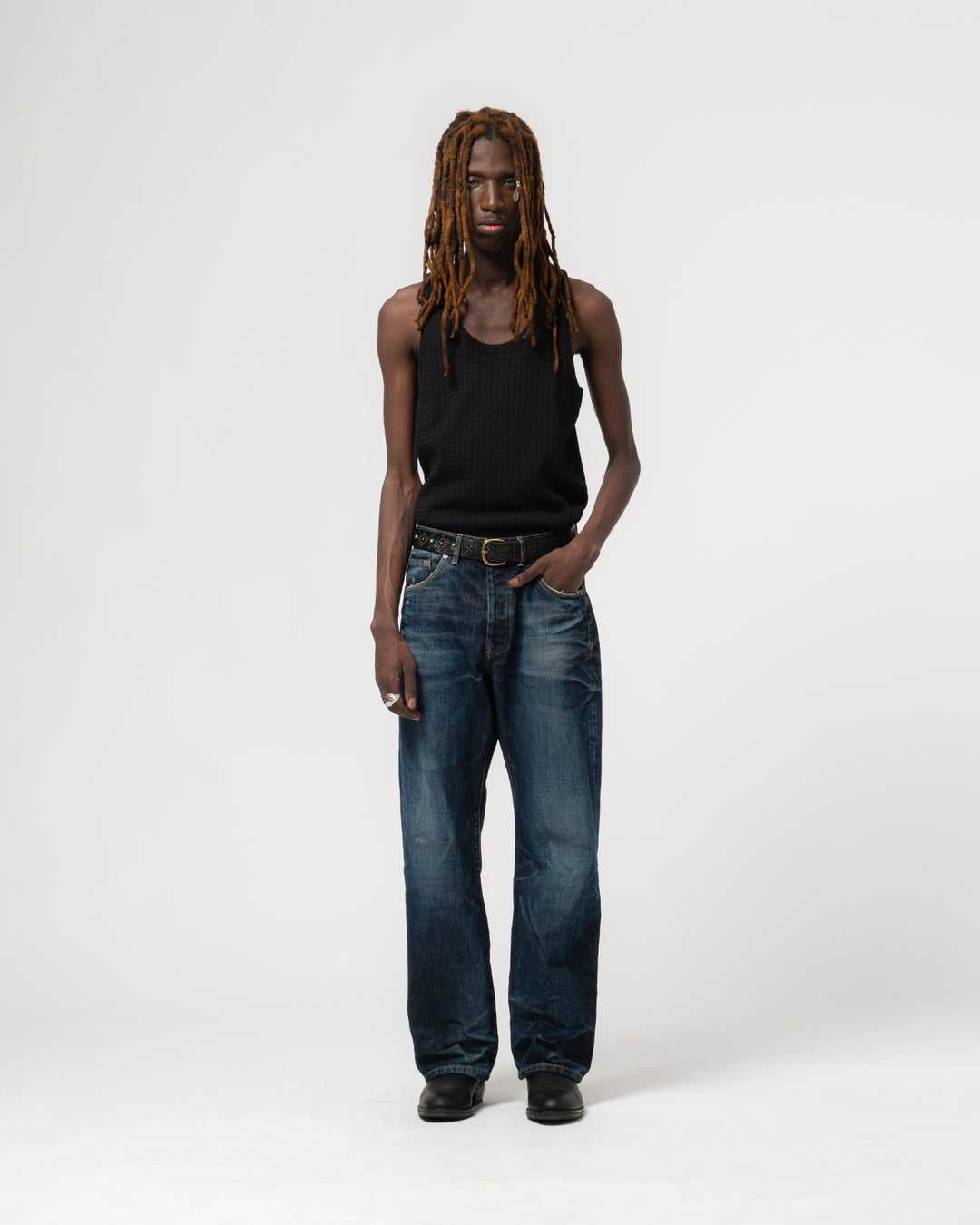 Tank Top Mesh Cotton Black