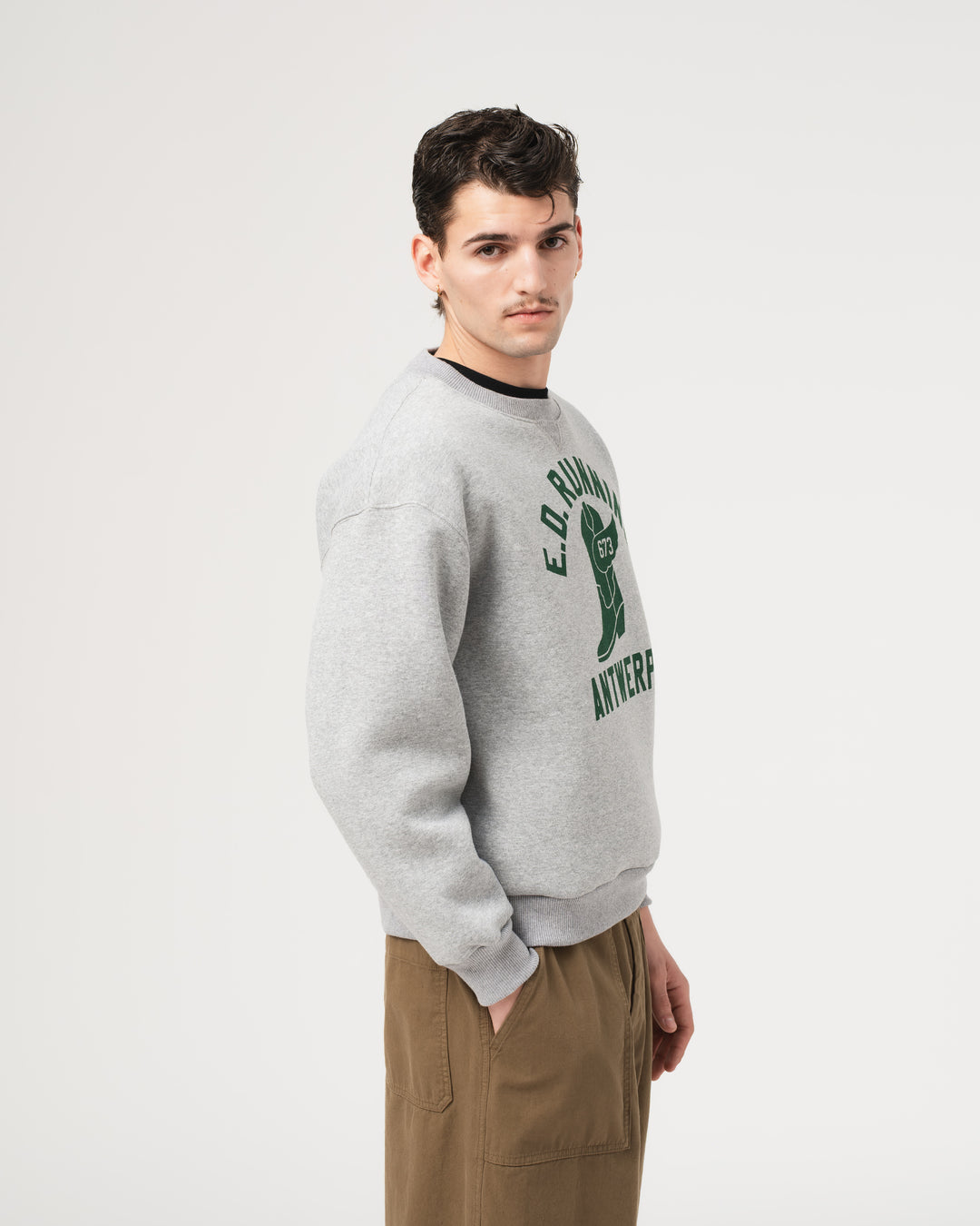 E.D. Running Sweater Jefferson Fleece Grey Melange