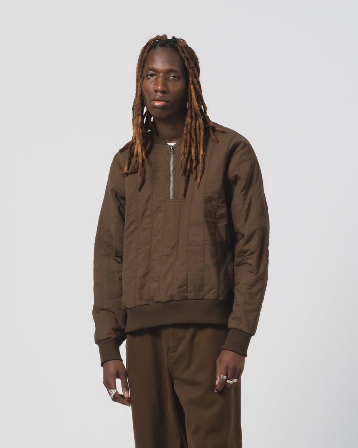 Oslo Sweater Quilted Cotton Java Brown