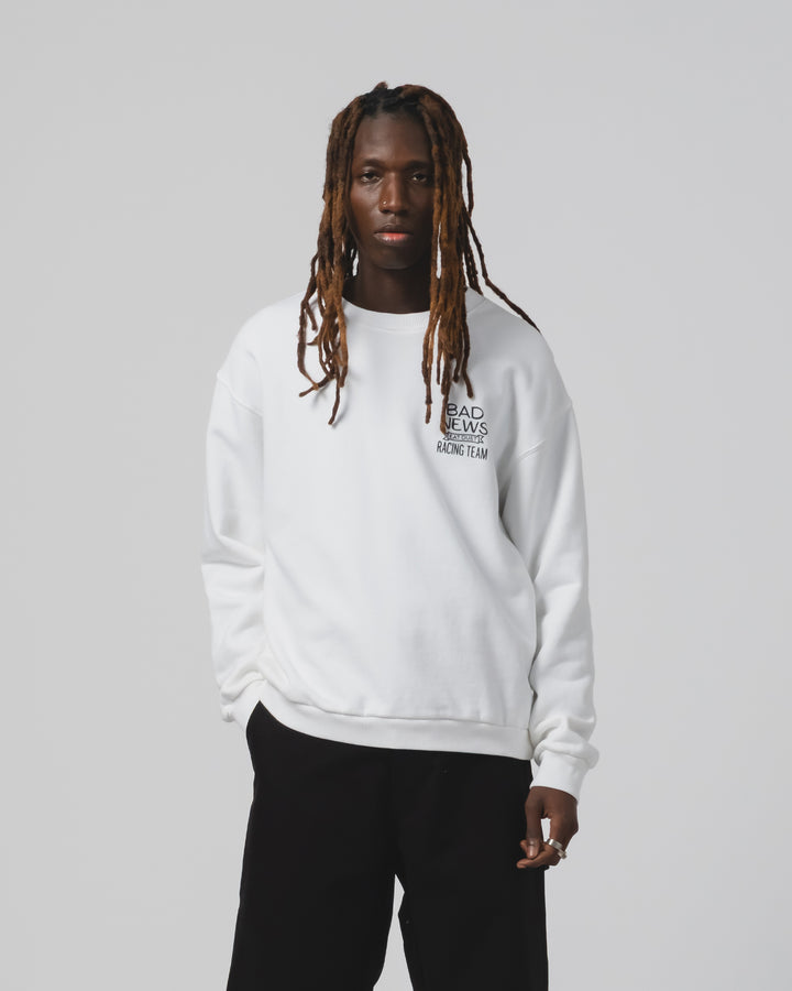 Bad News Sweater Basic Fleece White