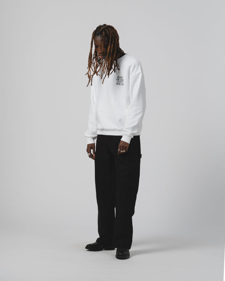 Bad News Sweater Basic Fleece White
