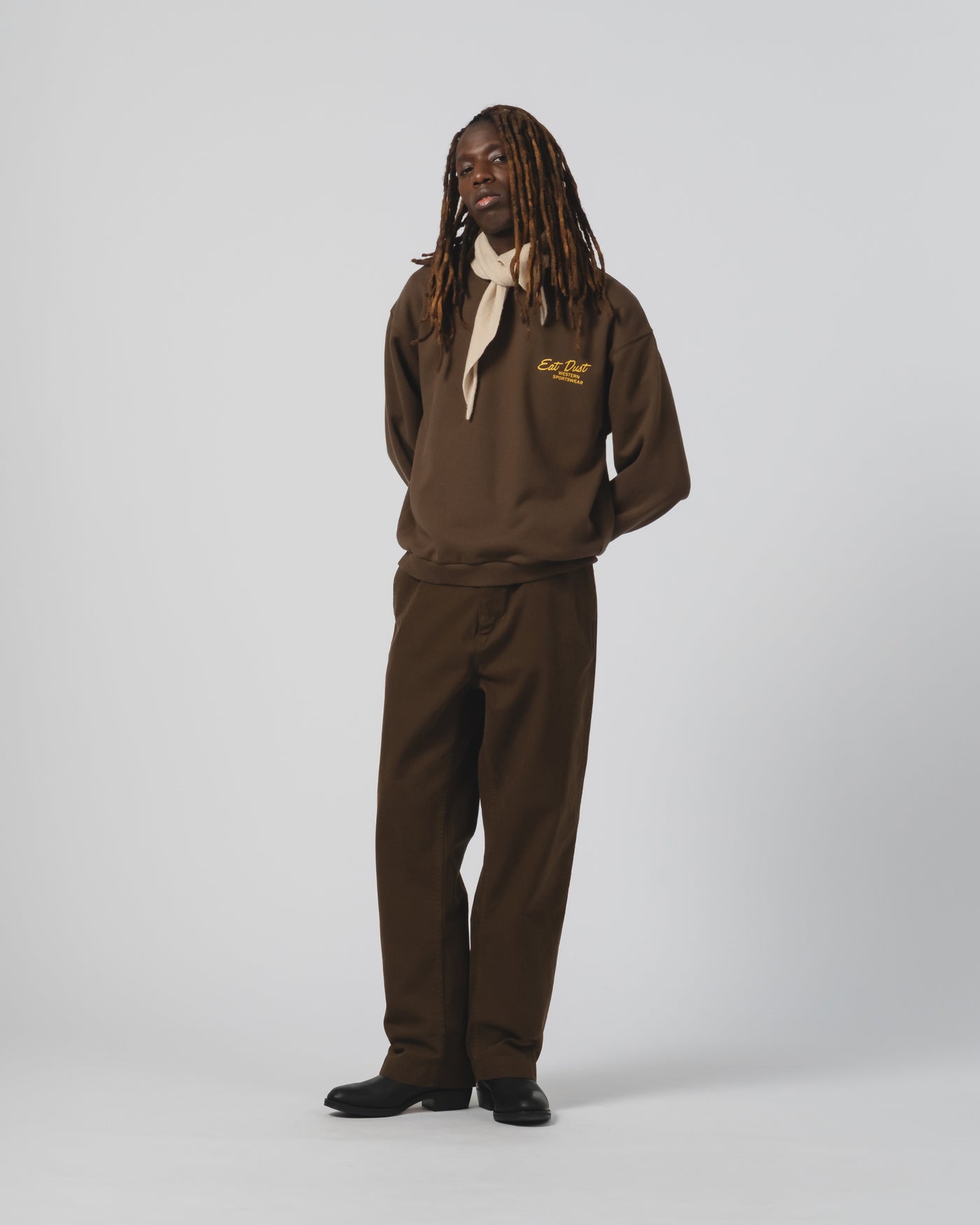 Western Sportswear Sweater Basic Fleece Brown