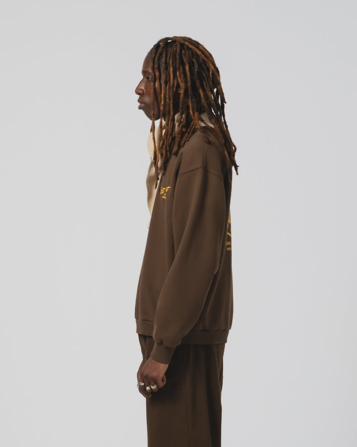 Western Sportswear Sweater Basic Fleece Brown