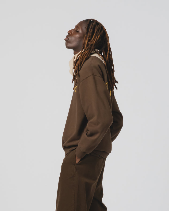 Western Sportswear Sweater Basic Fleece Brown