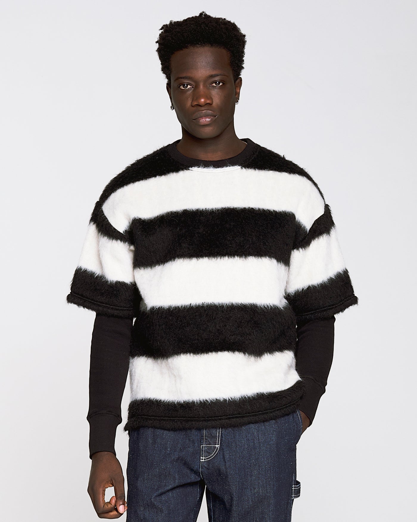 Big T Mohair Stripes Black/White