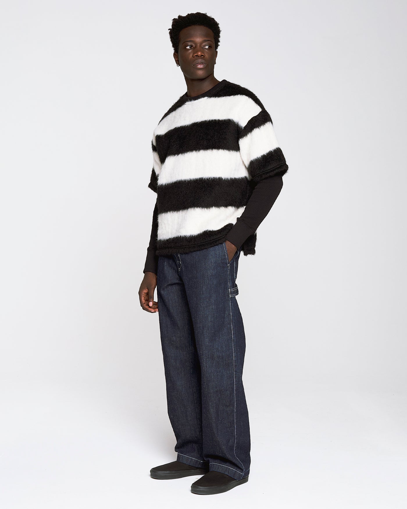 Big T Mohair Stripes Black/White