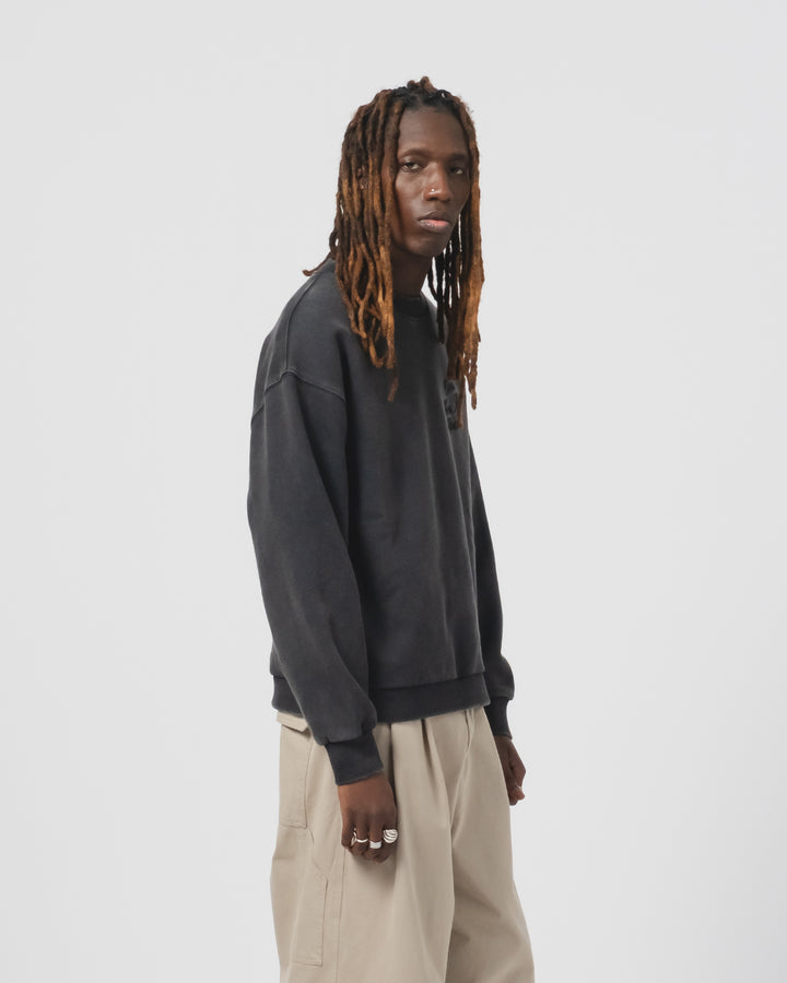 Detroit Sweater Basic Fleece Washed Black