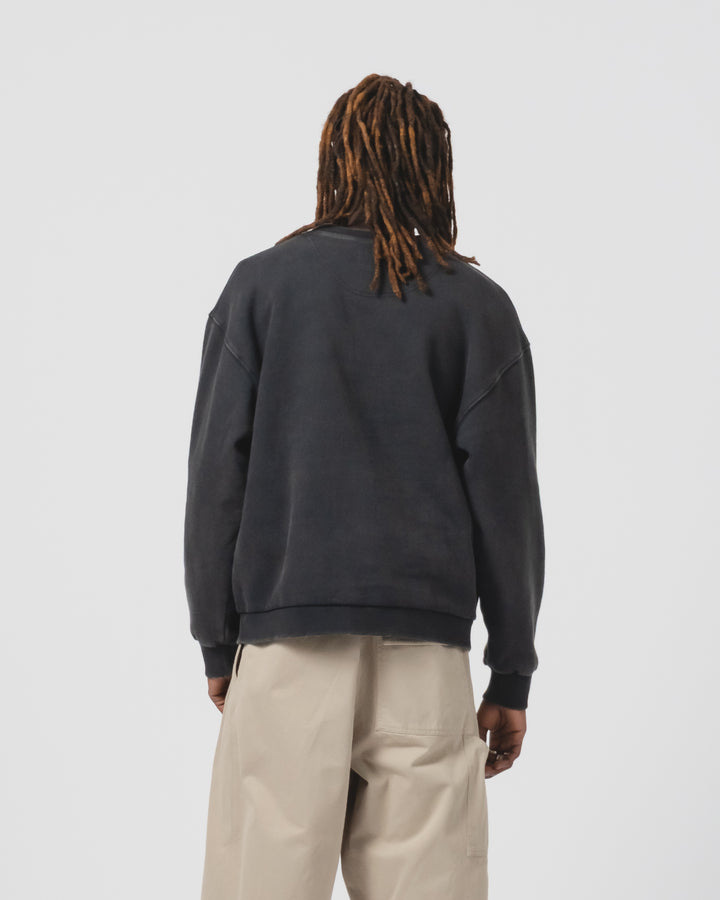 Detroit Sweater Basic Fleece Washed Black