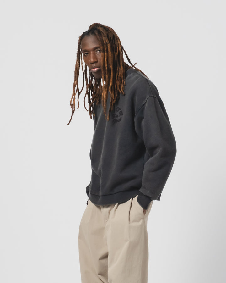 Detroit Sweater Basic Fleece Washed Black