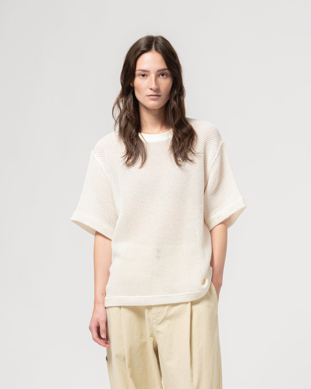 Power-T Trellis Cotton Ecru