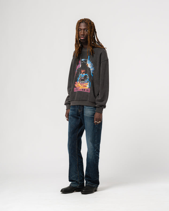 Detroit Sweater Moto Black Basic Fleece Vintage Black