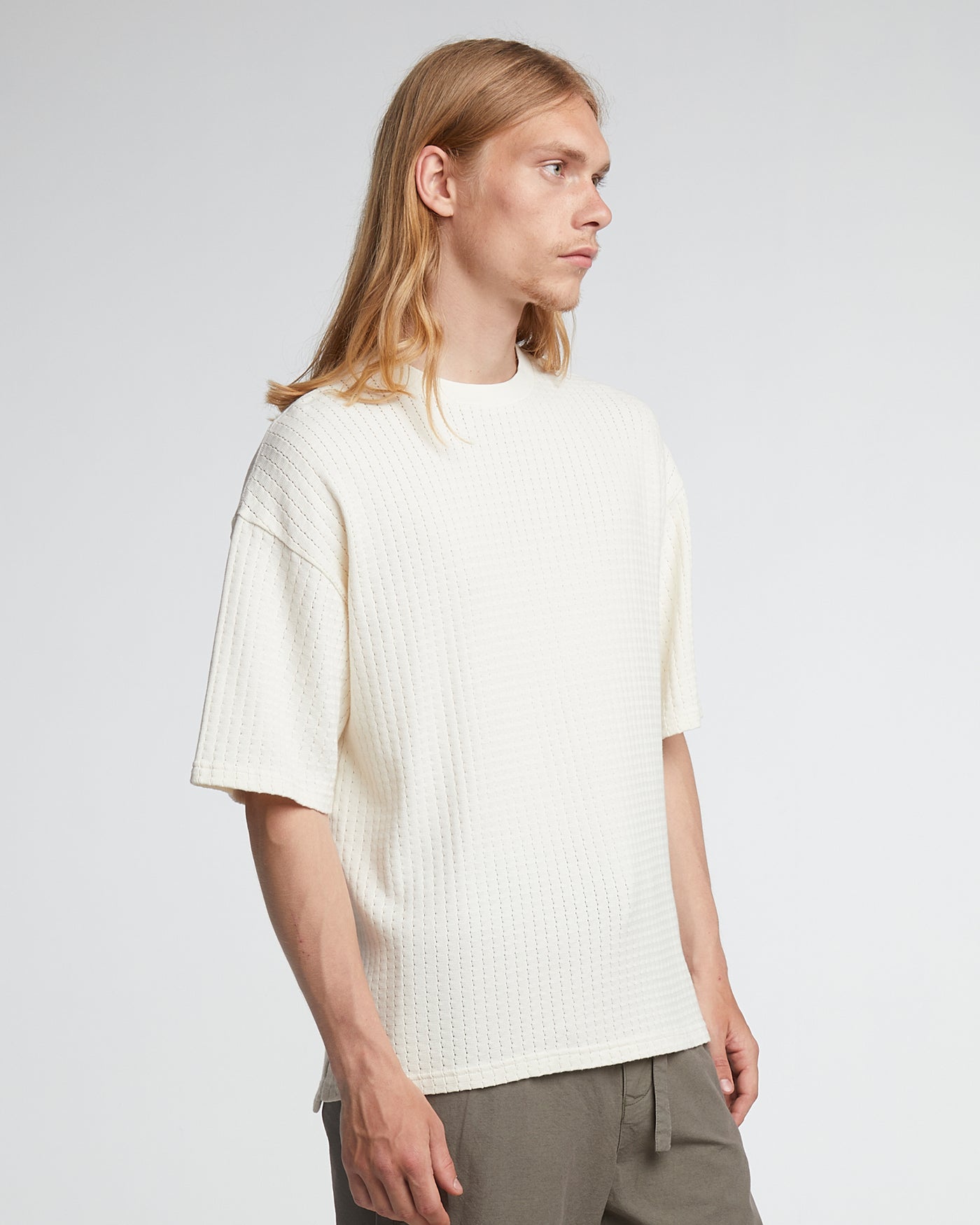 Big T Cotton Mesh Off White