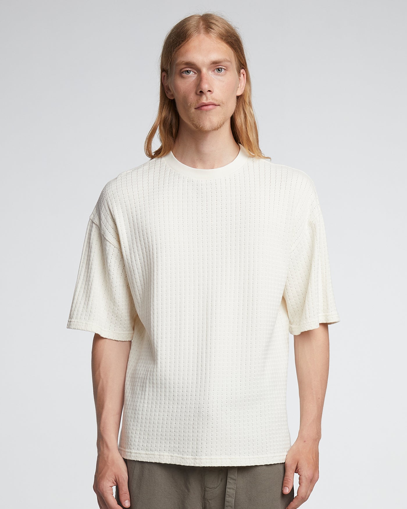 Big T Cotton Mesh Off White