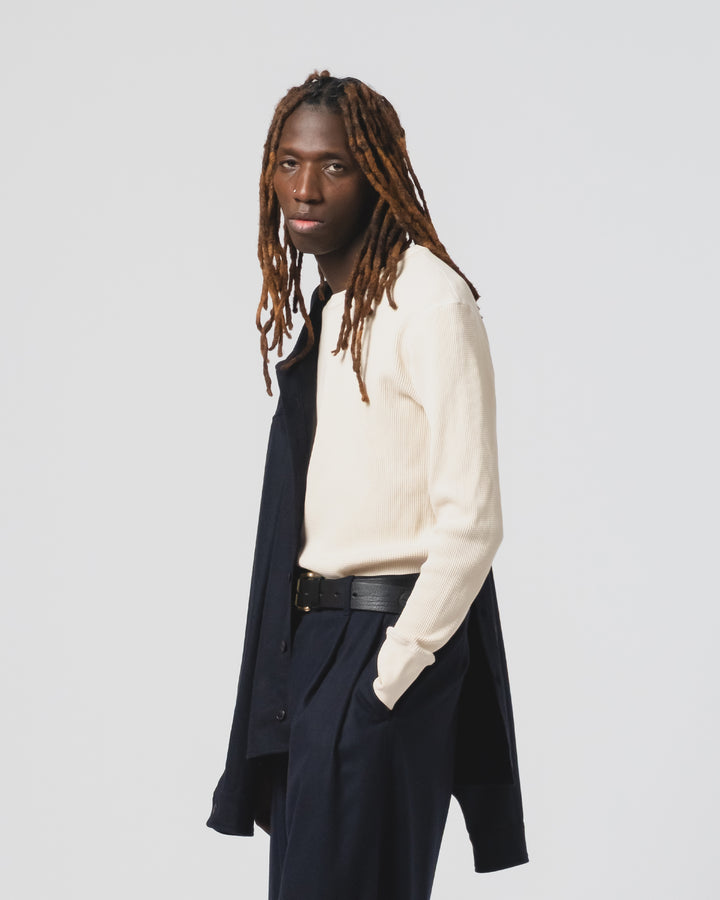 L/S Thermo Waffle T Jersey Off White