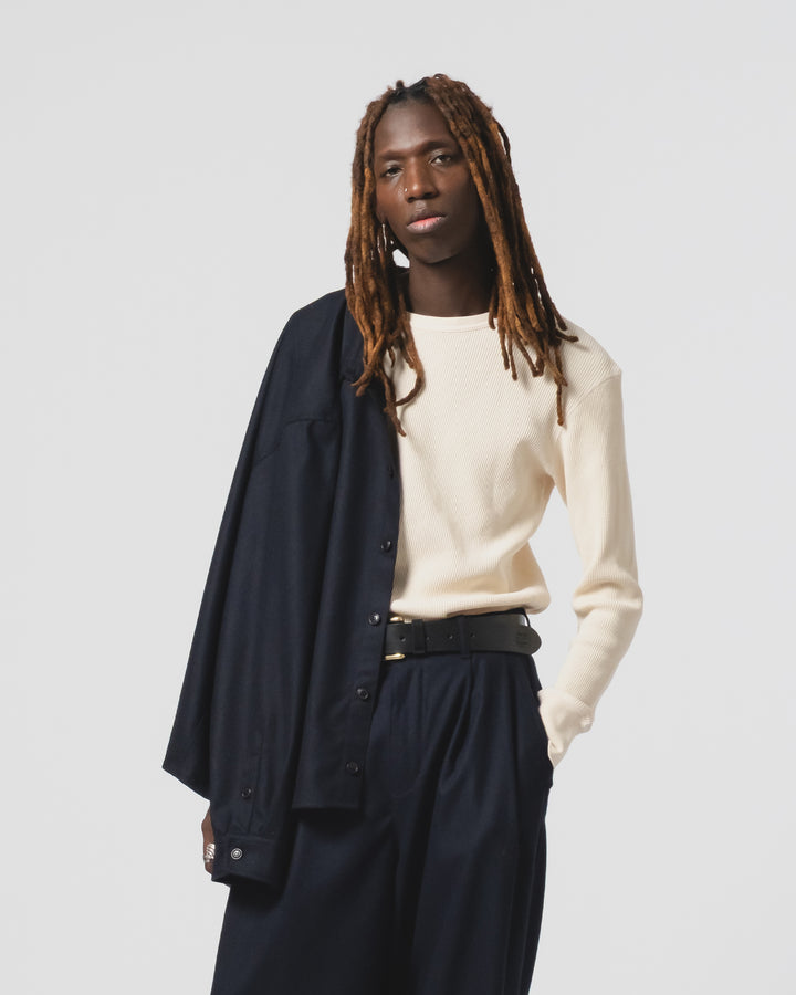 L/S Thermo Waffle T Jersey Off White