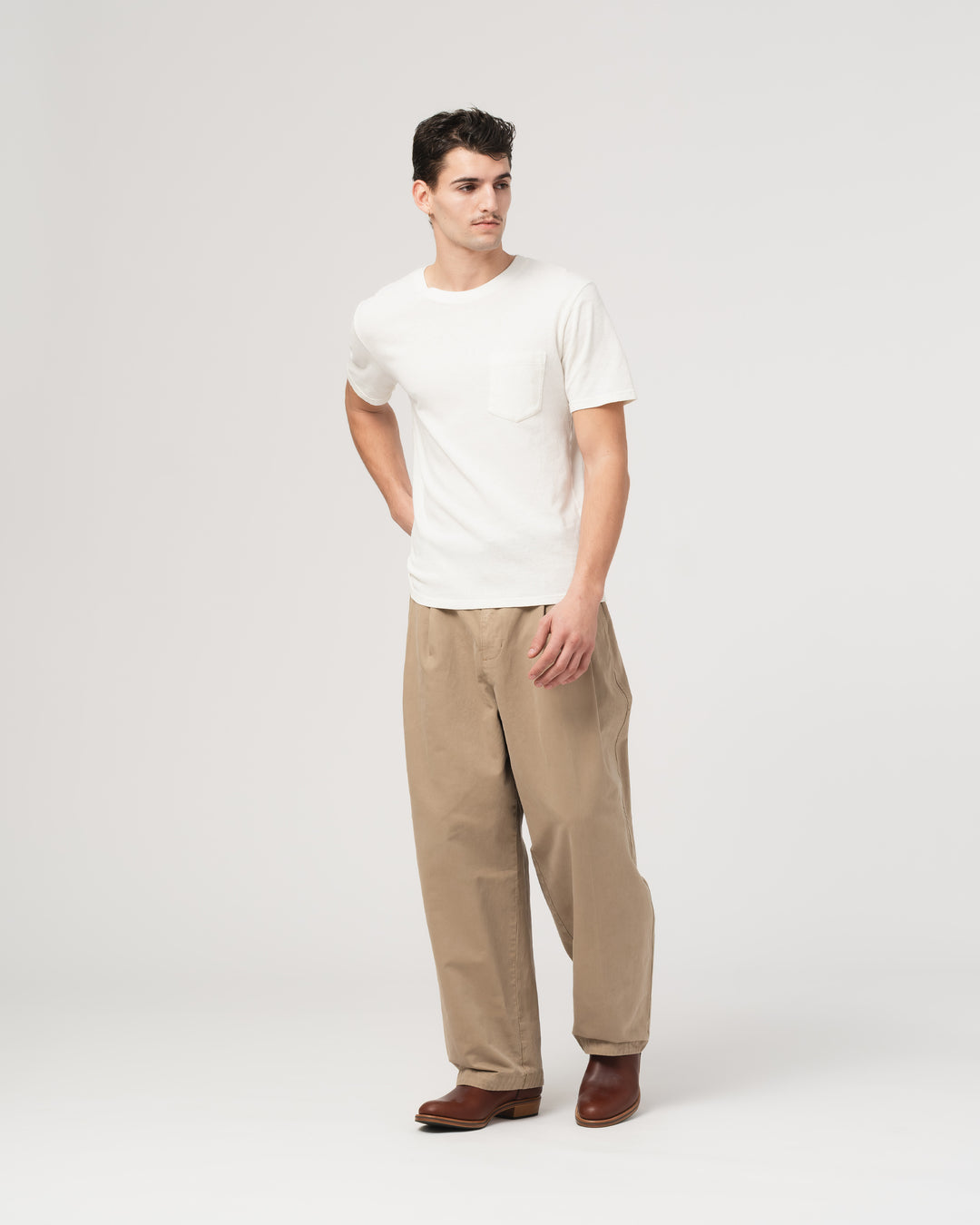 Pocket T Cotton Hemp White