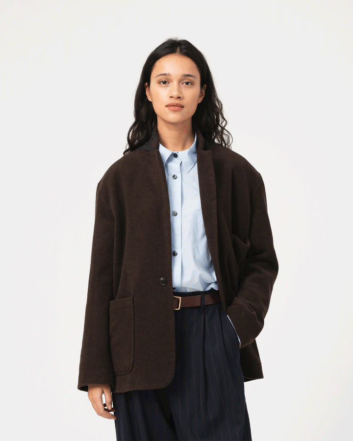 Blazer Wool Drap Chocolate