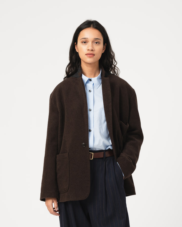 Blazer Wool Drap Chocolate