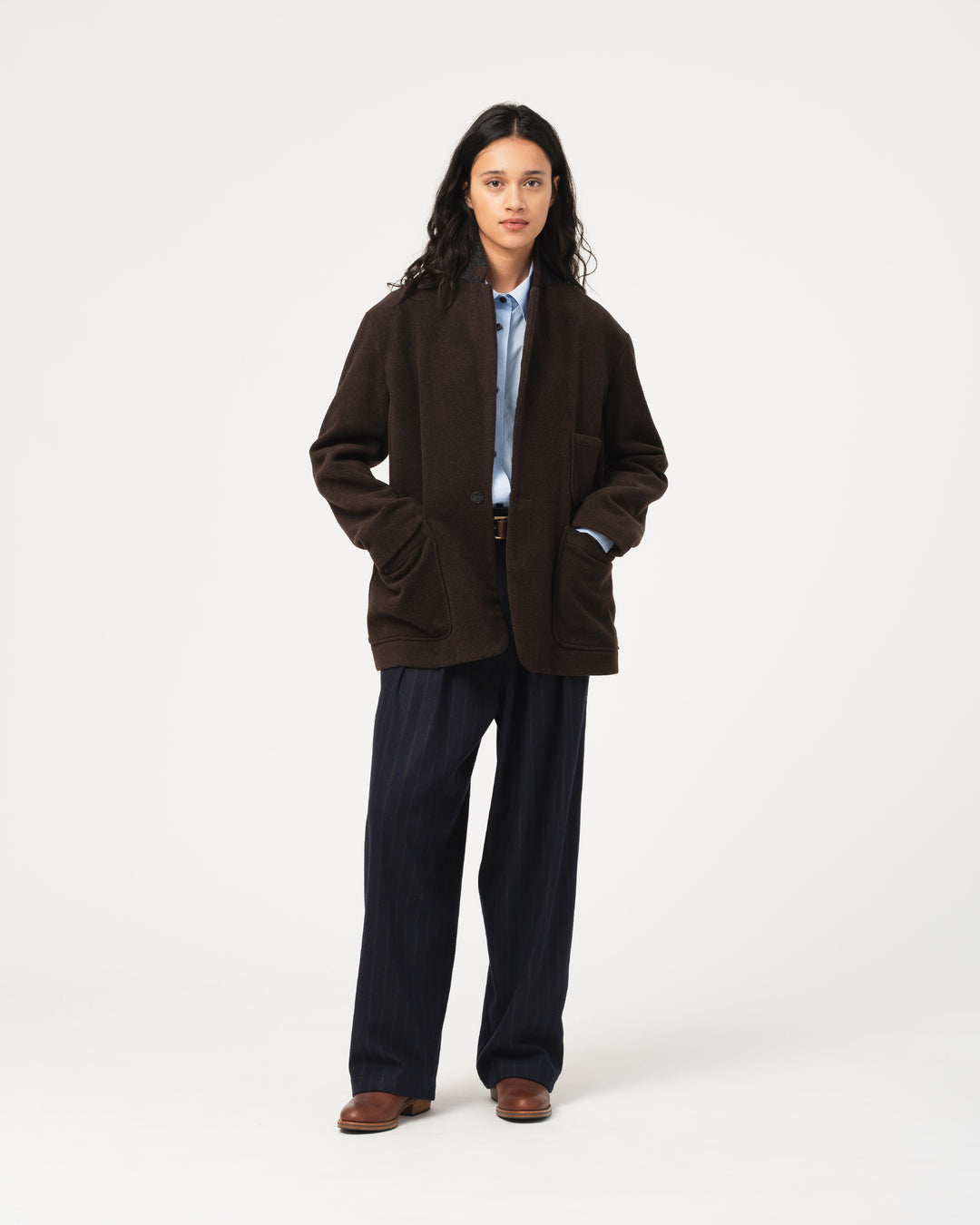 Blazer Wool Drap Chocolate
