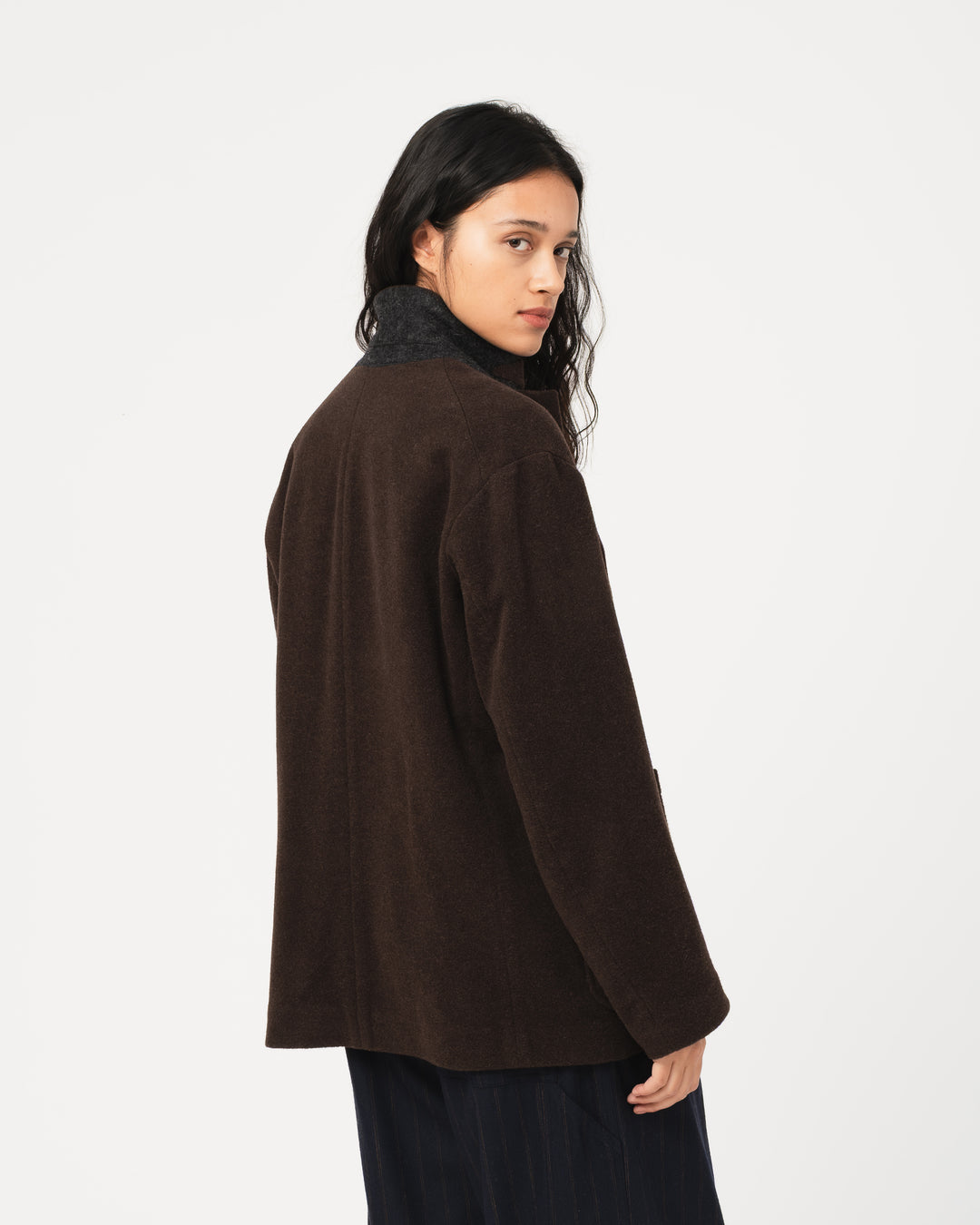 Blazer Wool Drap Chocolate