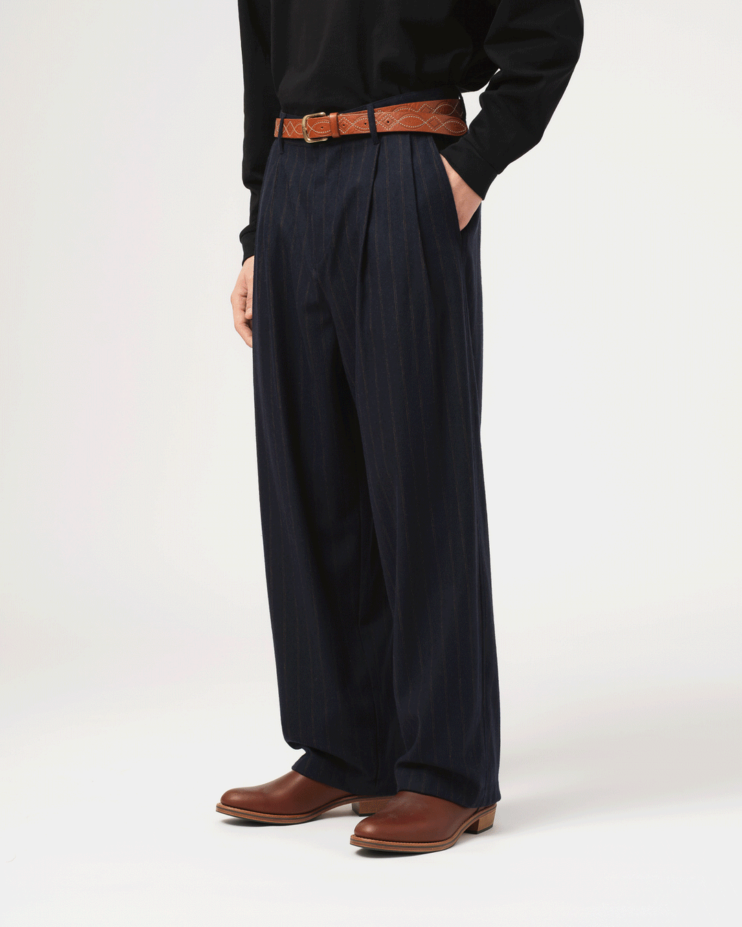 Ambassador Pants Business Stripes Inkt/Brown
