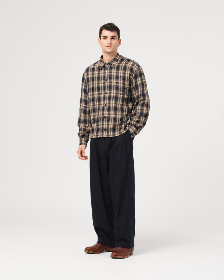 Ambassador Pants Business Stripes Inkt/Brown