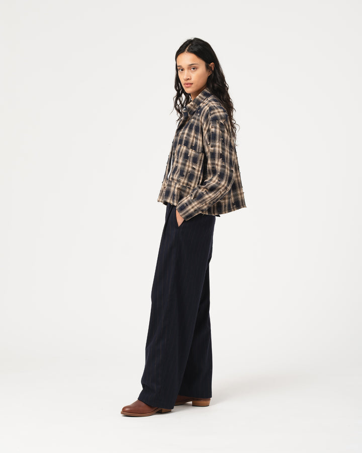 Ambassador Pants Business Stripes Inkt/Brown