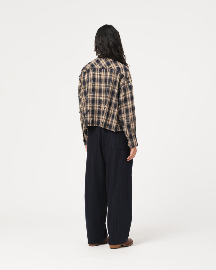 Ambassador Pants Business Stripes Inkt/Brown