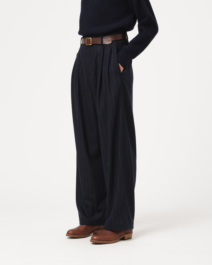 Ambassador Pants Business Stripes Inkt/Brown