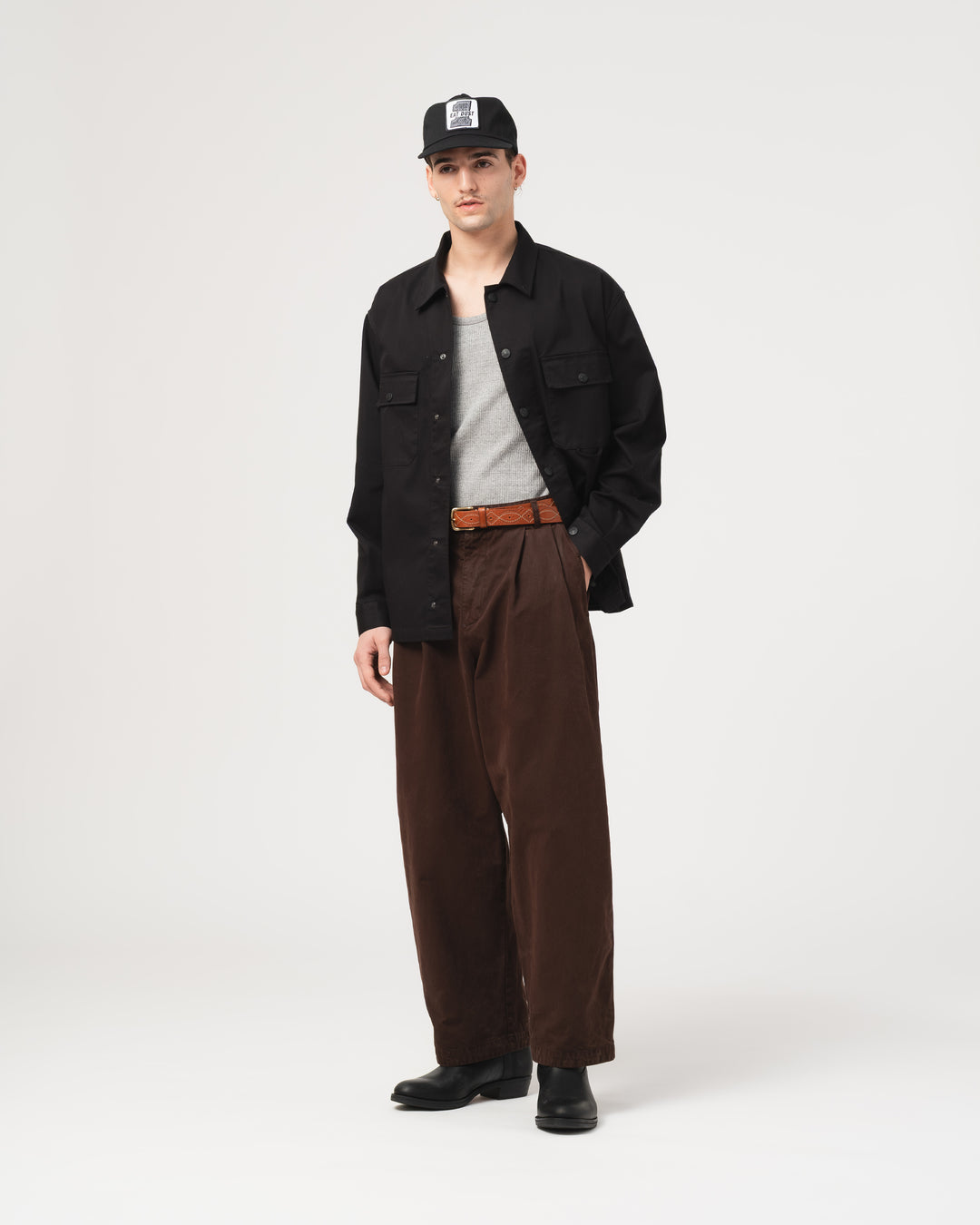 Ambassador Pants Gabardine Satin Ebony