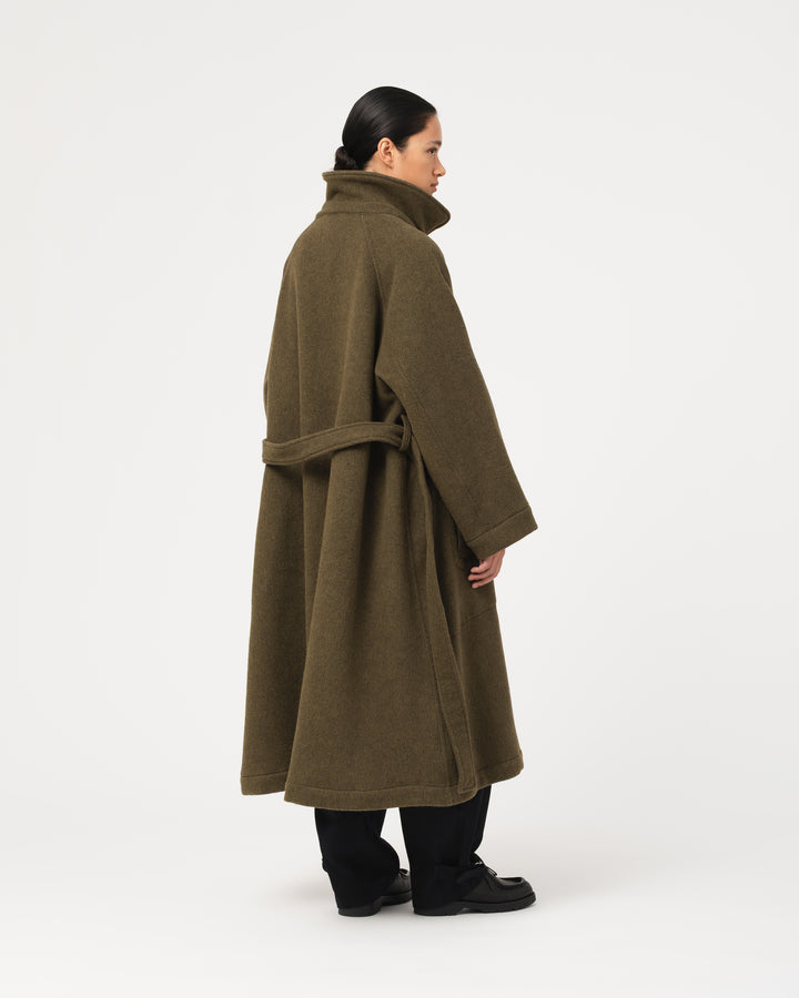 G.o.D Military Trench Wool Velour Avocado