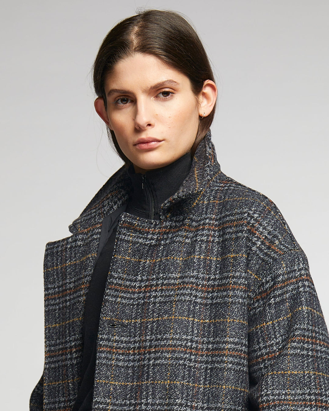 G.o.D Field Coat Glasgow Check Navy