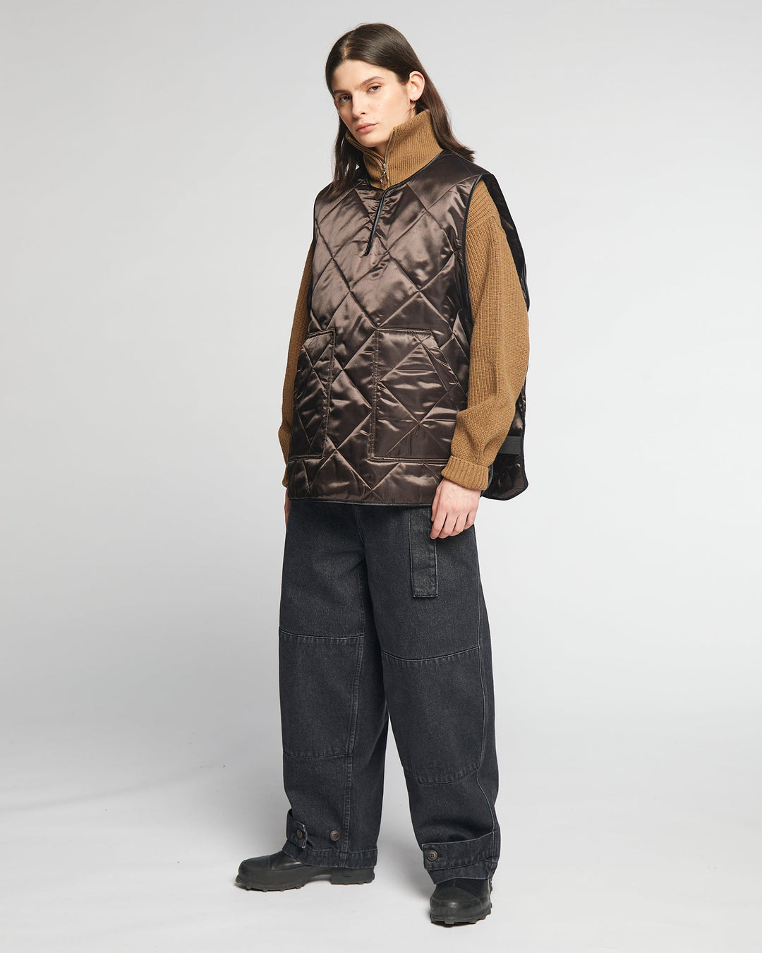 G.o.D Armor Vest Diamond Quilt Brown