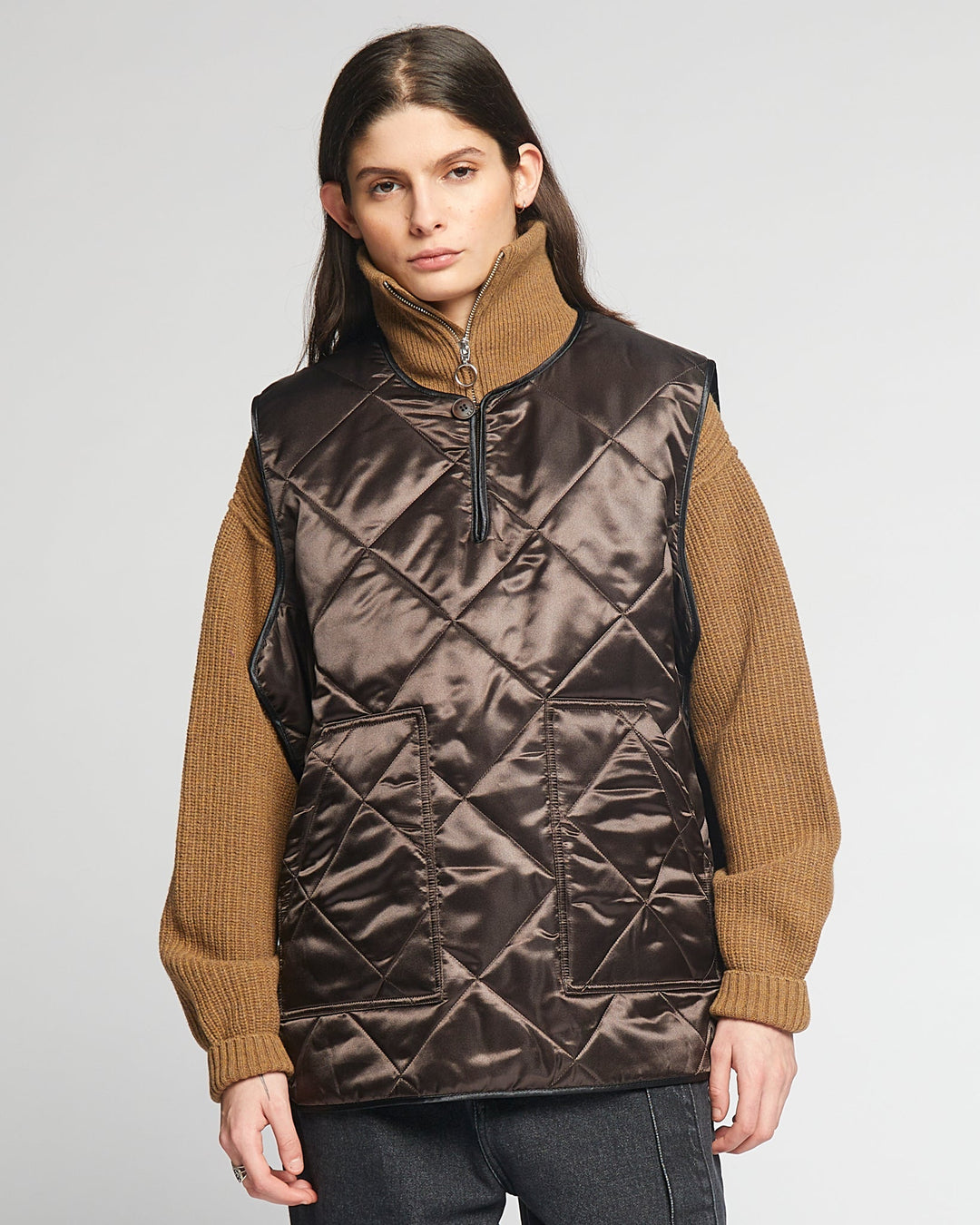 G.o.D Armor Vest Diamond Quilt Brown