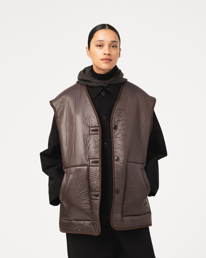 G.o.D Ridge Vest Piumino Nylon Brown