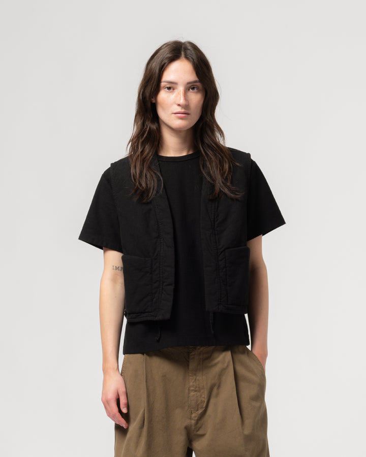 G.o.D Cork Vest Padded Cotton Faded Black