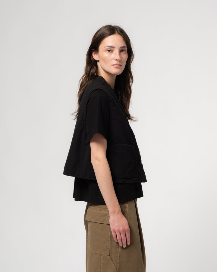 G.o.D Cork Vest Padded Cotton Faded Black
