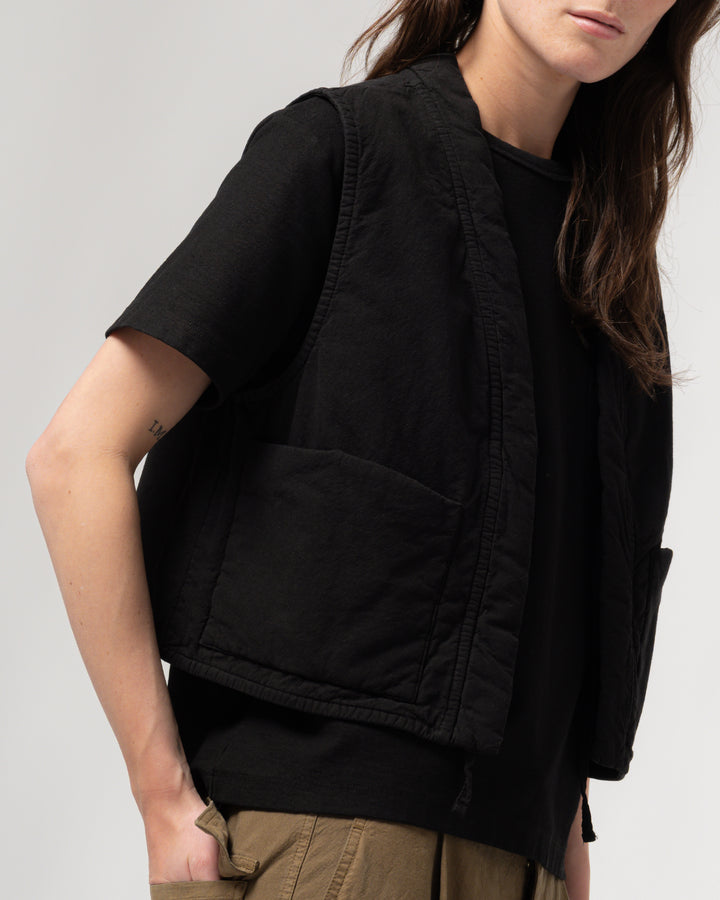 G.o.D Cork Vest Padded Cotton Faded Black