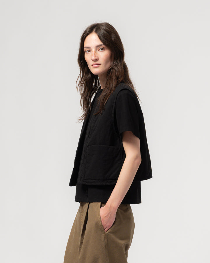 G.o.D Cork Vest Padded Cotton Faded Black