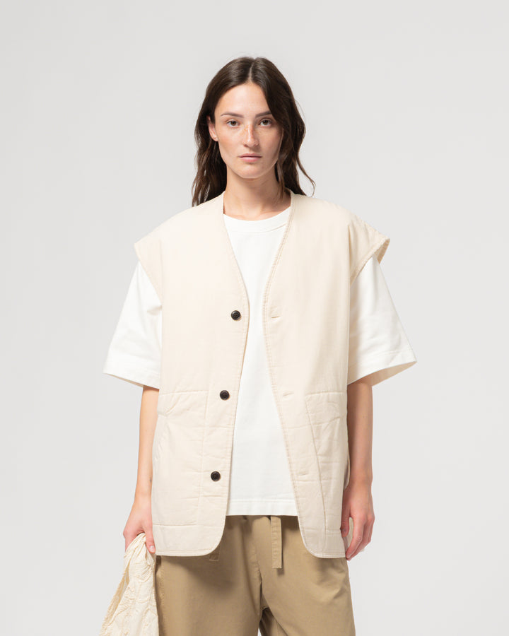 G.o.D Ridge Vest Padded Cotton Ecru
