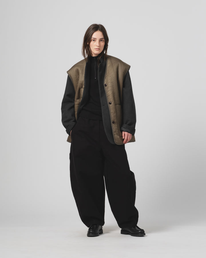 G.o.D Ridge Vest Piumino Nylon Fossil Green / Off White