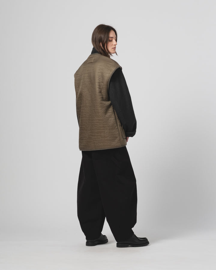 G.o.D Ridge Vest Piumino Nylon Fossil Green / Off White