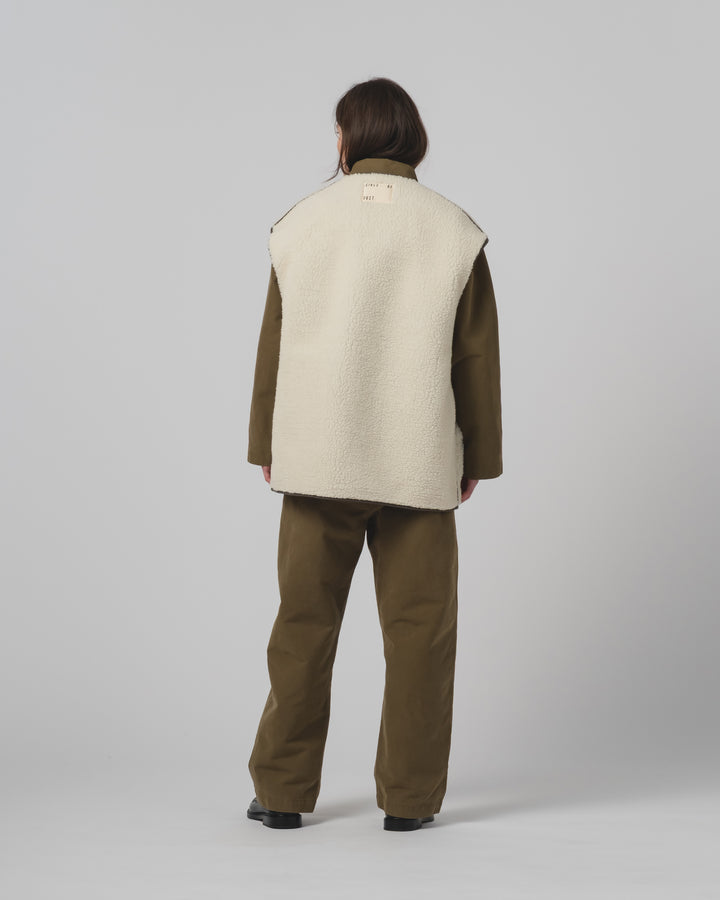 G.o.D Ridge Vest Piumino Nylon Fossil Green / Off White