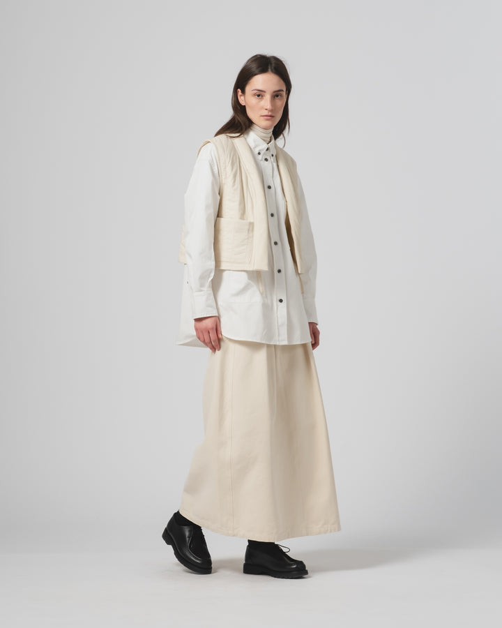 G.o.D Cork Vest Quilted Cotton Ecru