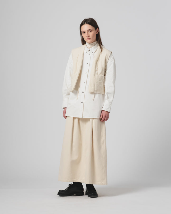 G.o.D Cork Vest Quilted Cotton Ecru