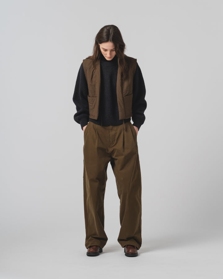 G.o.D Cork Vest Quilted Cotton Java Brown