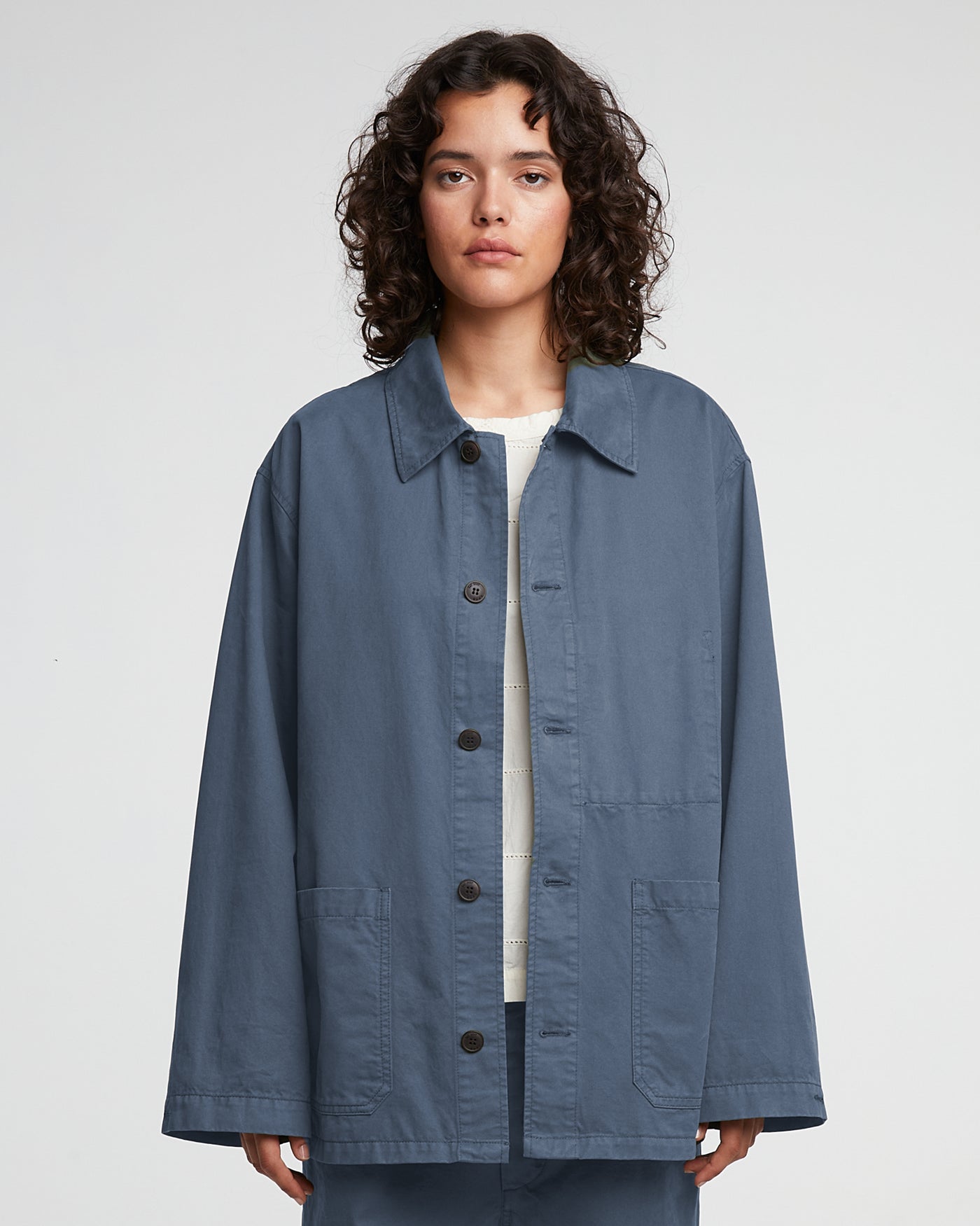 G.o.D Coach Jacket Recycled Cotton Blue Mirage